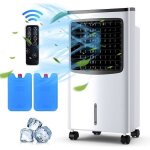 Giantex climatiseur mobile 4 en 1 avec 3 modes + 3 vitesses - rafra�chisseur dair t�l�command� - ventilateur ...