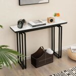 Giantex console meuble entr�e � 1 �tage imprim�e marbre noirtable console scandinave pour entr�e / saloncadre ...
