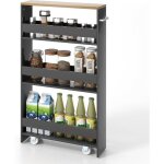 Giantex desserte de cuisine avec roulettes � 4 niveaux - chariot de service �troit avec poign�e - 475x ...