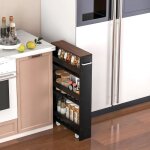 Giantex desserte de cuisine avec roulettes � 4 niveaux - chariot de service �troit avec poign�e - 475x ...