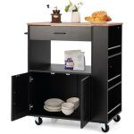 Giantex desserte de cuisine � roulettes�lot chariot de service 82x50x92cm avec tiroirplacard � porte ...