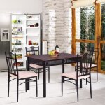 Giantex ensemble table � manger avec 4 chaises rembourr�espour salle � manger / cuisine / saloncadre ...