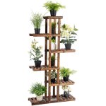 Giantex �tag�re � fleurs en bois � 6 niveaux ext�rieur / interieurporte / support plantes 11 potspr�sentoire ...