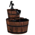 Giantex fontaine dext�rieur cascade en sapin carbonis� � 2 niveaux avec �coulement d?eau ajustable id�al ...