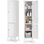 Giantex meuble colonne de salle de bain 160 cm avec 2 portes + 5 niveaux detagesarmoire haute meuble ...