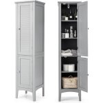 Giantex meuble colonne de salle de bain 160 cm avec 2 portes + 5 niveaux detagesarmoire haute meuble ...