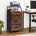 Giantex meuble de rangement style industriel � 3 tiroirs pliables et amoviblescommode / armoire rangementcadre ...