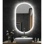 Giantex miroir mural de salle de bain led antibu�e 80x50 cm3 couleurs + luminosit�s r�glablesmiroir de ...