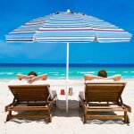 Giantex parasol de plage anti uv 22 m avec m�canisme inclinable 30�protection uv 50 + sac de transportpied ...