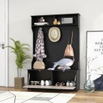 Giantex porte - manteau avec banc � chaussures5 crochets et 4 compartiments meuble d?entr�e pour vestiaire ...