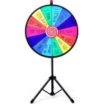 Giantex roue de la fortune avec 14 emplacements tr�pied r�tractile 114 - 156cm brosse et marqueur effa�able ...