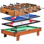 Giantex table de jeu multifonction 4 en 1 pour football & tennis de table & hockey sur glace & billard ...