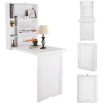 Giantex table murale rabattable en bois avec 7 compartiments bureau dordinateur portable pour bureaucuisinesal ...