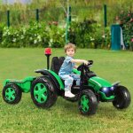 Giantex tracteur �lectrique enfant 12v avec t�l�commande 24g et remorque avec musique lampe mp3 usb pour ...