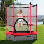 Giantex trampoline ext�rieur pour enfants avec filet de protectiontrampoline de jardin avec grande porte ...