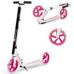 Giantex trottinette scooter pliable avec roues eclatantes led + freinhauteur de guidon r�glablepour enfant ...