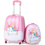 Giantex valise enfant t�lescopique 16 � roulettes avec sac � dos 12barre r�glableset de bagages pour ...
