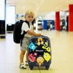 Giantex valise enfant t�lescopique � roulettes avec sac � dos 16 poucesset de bagages pour voyagenoir ...