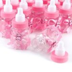 Gift - 24x bote  drages mini biberon 4x9cm strass ours rose cadeau faveur bonbonnire fille bb baptme ...