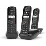 Gigaset as690 trio - telephone fixe sans fil - 3 combines - noir