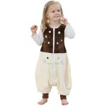 Gigoteuse a pied - gigoteuse sans manche en flanelle unisexe pour enfants - chat brun