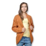 Gilet b. young femme - gilet femme manches longues de couleur orange