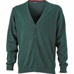 Gilet boutonn cardigan - james & nicholson - jn661 - vert - homme - col boutonn