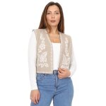 Gilet brod sans manches - la modeuse - femme - taupe - beige