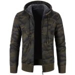 Gilet camouflage homme capuche en tricot doubl� polaire cardigan zipp� chaud epais manches longues pour ...
