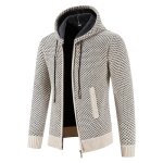 Gilet capuche homme chaud doubl polaire cardigan zipp epais couleur unie confortable automne hiver ...