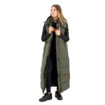 Gilet � capuche ripstop superdry - motif carreaux - vert kaki - femme
