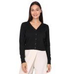 Gilet cardigan � 5 boutons en mati�re jersey. bas poignets et patte de boutonnage en maille c�tel�e. ...