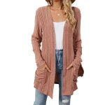 Gilet cardigan femme tricot mi - long À manches longues casual gilet léger ouvert avec poches couleur ... Gilet cardigan femme tricot mi - long À manches longues casual gilet léger ouvert avec poches couleur ...