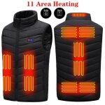 Gilet chauffant lectrique - autrement - sans manches - 11 zones - noir