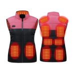 Gilet chauffant - gilet - femme - rouge + noir - 11 zones de chauffage - lavable en machine Gilet chauffant - gilet - femme - rouge + noir - 11 zones de chauffage - lavable en machine