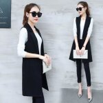 Giletclassique longue gilet femmes lgant costume gilet printemps automne sans manches veste matelasse ...