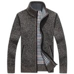 Gilet col camionneur homme l - leoclotho - fermeture zippe - coton et laine - col montant