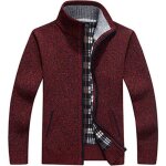 Gilet col camionneur homme pull hiver homme veste gilet hommes vtement cardigan classique en maille ...