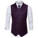 Gilet de costume homme classique slim fit À double boutonnage gilet business soirée couleur unie avec ... Gilet de costume homme classique slim fit À double boutonnage gilet business soirée couleur unie avec ...
