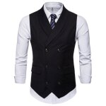 Gilet de costume homme classique slim fit  double boutonnage gilet business soire couleur unie avec ...