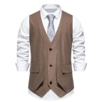 Gilet costume homme formel sans manches slim fit col v couleur unie pour mariage business parti - taille ...