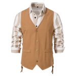 Gilet de costume homme sans manches slim fit mariage soirée - kaki - beige - homme - adulte Gilet de costume homme sans manches slim fit mariage soirée - kaki - beige - homme - adulte