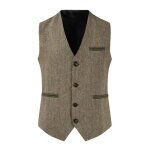 Gilet de costume homme sans manches - slim fit - printemps - marron Gilet de costume homme sans manches - slim fit - printemps - marron