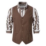 Gilet de costume homme sans manches slim fit vintage - marque inconnue - marron - tailles s - xxl Gilet de costume homme sans manches slim fit vintage - marque inconnue - marron - tailles s - xxl