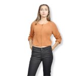 Gilet court femme - b. young - orange - manches longues - 100% coton - taille l