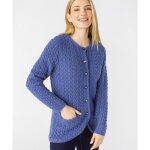 Damart - cardigan torsad� - bleu acier chin�