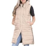 Gilet doudoune femme oversize à capuche matelassé blanc - a2z - sans manches - fermeture zippée & bouton ... Gilet doudoune femme oversize à capuche matelassé blanc - a2z - sans manches - fermeture zippée & bouton ...