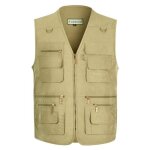 Gilet exterieur homme veste sans manches multi - poches col v sport pour voyage photographie pche - ...