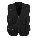 Gilet exterieur multipoches homme de p�che photographie veste sans manches en maille couleur unie