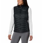 Gilet femme columbia powder pass - noir - duvet synthtique - ourlet rglable - poches zippes